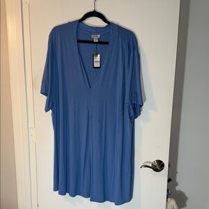 Avenue Blue V-Neck Tunic Top